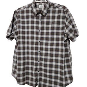 Mutual Weave Shirt Size 2XL Plaid Button Up Short Sleeve